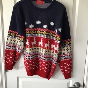 Men’s Caribou Festive Red and Navy Sweater